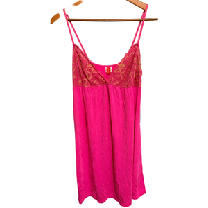 Natori Pink Lace Trim Slip Nightie